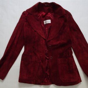 Leather/Suede - Benchmark -Jacket/Blazer - Size 9 - Dark Red - Pre-owned